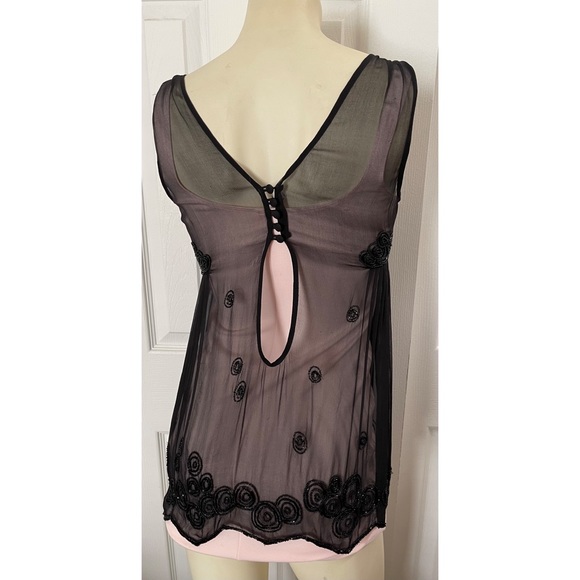 Vtg gypsy French connection shear beaded gatsby cover XS 2 - Picture 3 of 9